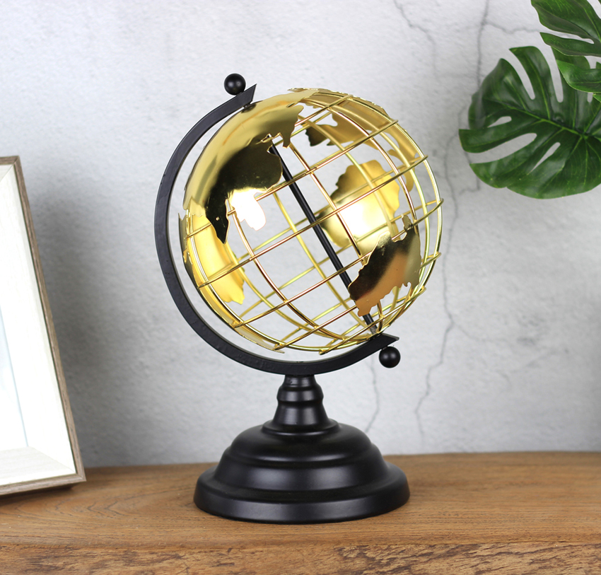 Electroplated iron world globe -GJ0070