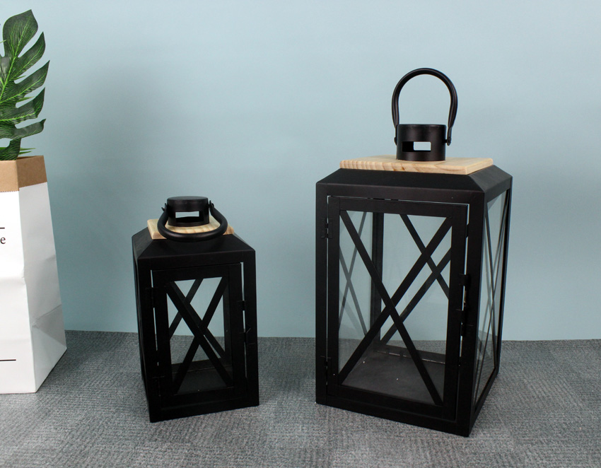 Wooden Candle Lantern -GJ19664-ML