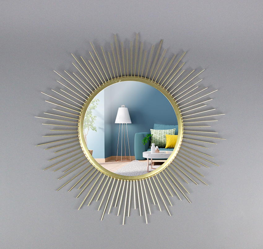 Gold  iron hanging mirror MX-008